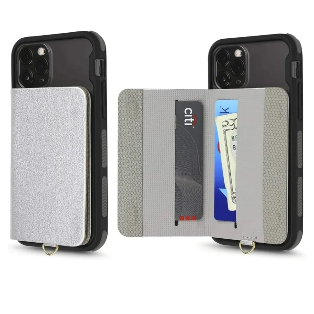 Gear Beast Cell Phone & Credit Card Holder with Crossbody & Wrist Straps in Gray